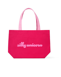 Silly Unicorn Le Bag hot pink tote bag, back