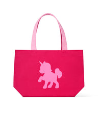 Silly Unicorn Le Bag hot pink tote bag, front